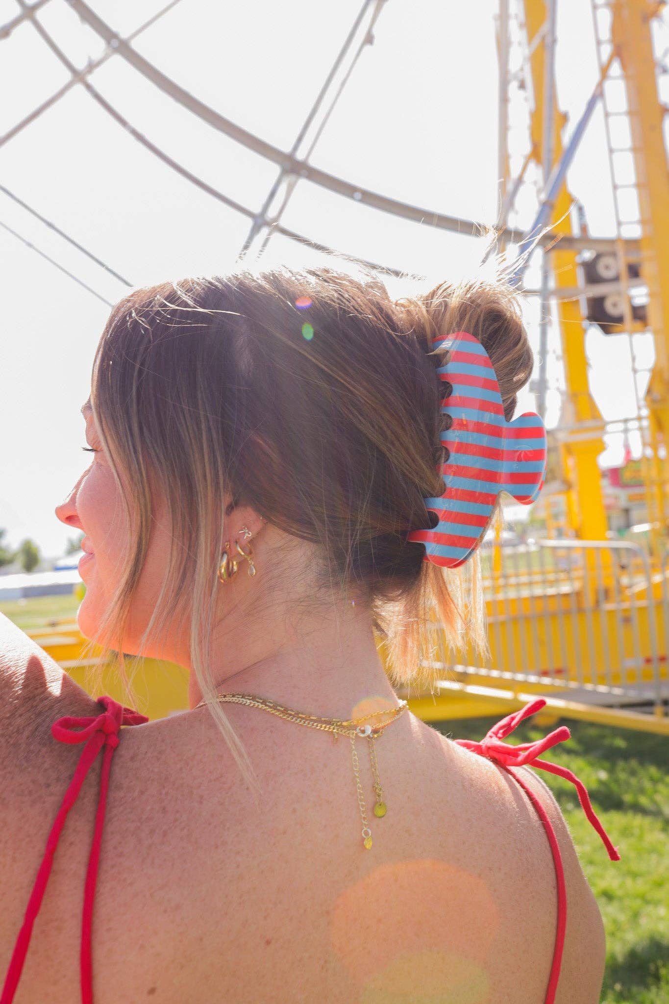 AMERICA'S SWEETHEART CLAW (2 PATTERNS): RED STRIPED