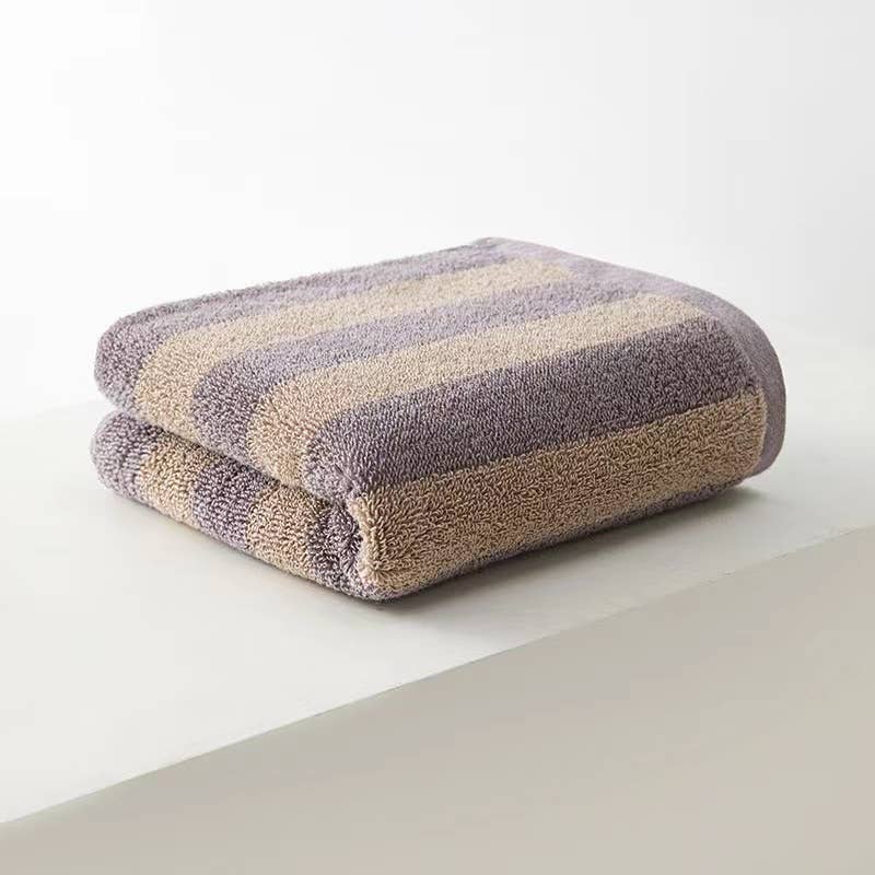 Striped cotton bath towel: Purple
