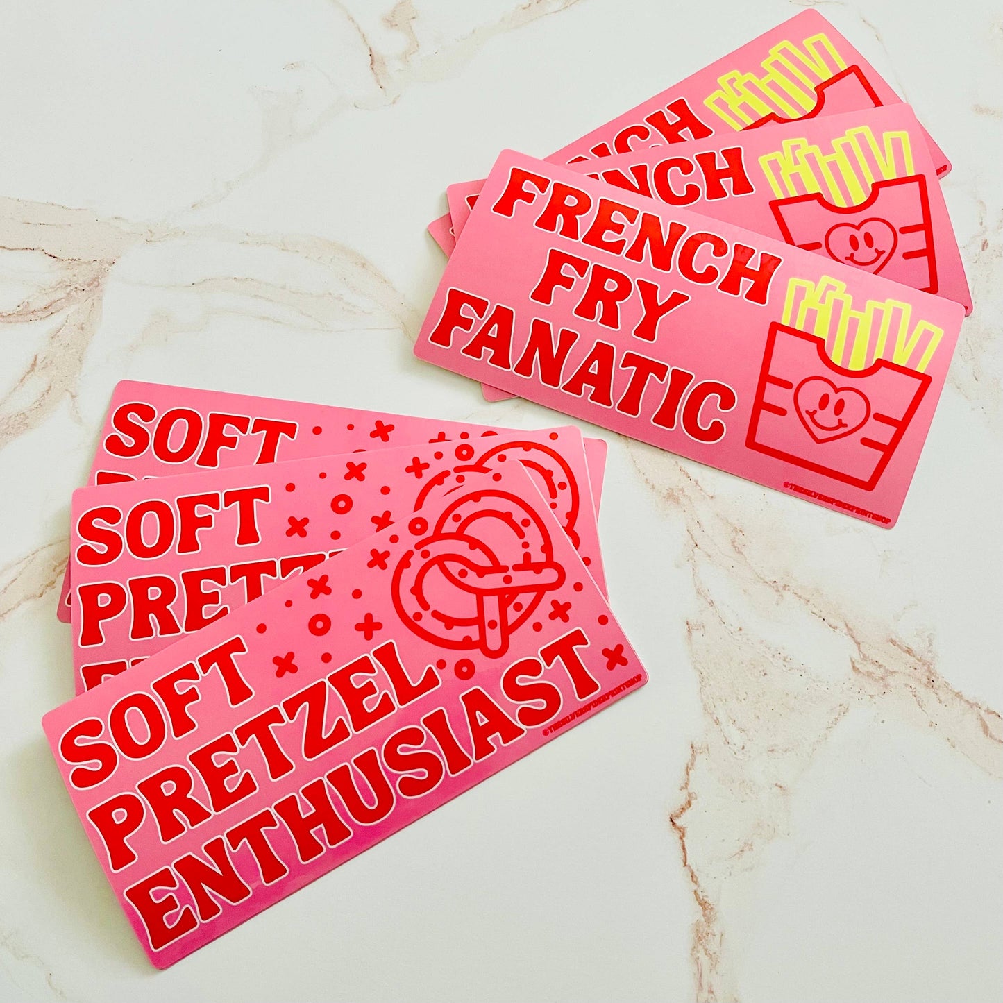 French Fry Fanatic pink junk food funny Bumper Sticker
