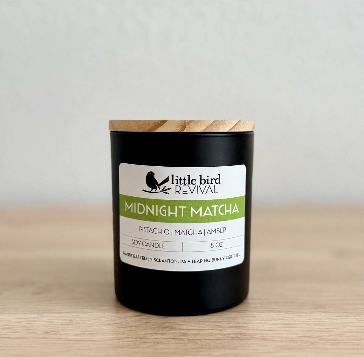 Midnight Matcha| Pistachio + Matcha + Amber | 8 oz Candle