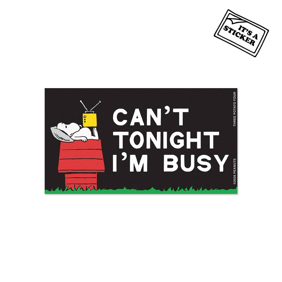 3P4 x Peanuts® - Snoopy Can't I'm Busy Bumper Sticker