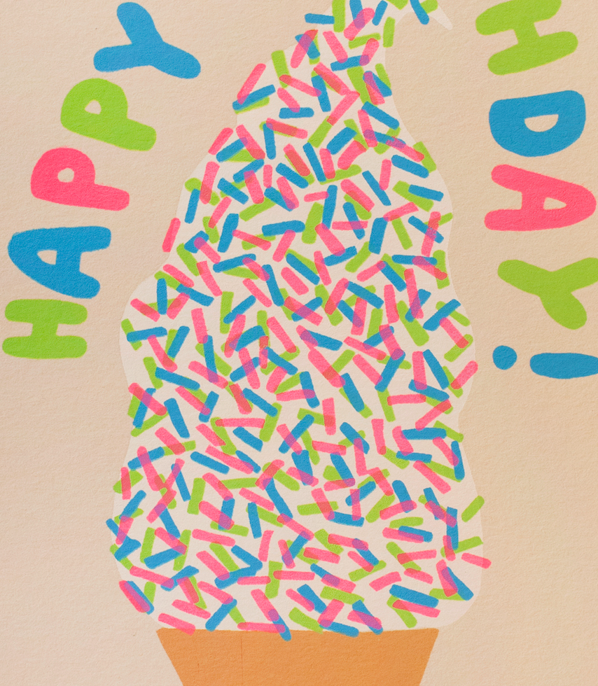 BIRTHDAY ICE CREAM CONE GREETING CARD