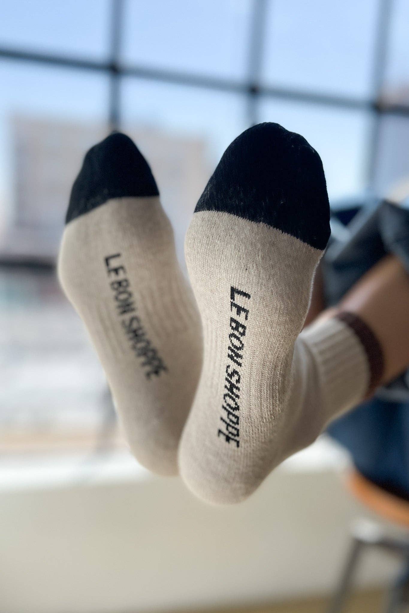 Color Block Girlfriend Socks : Grey Pink