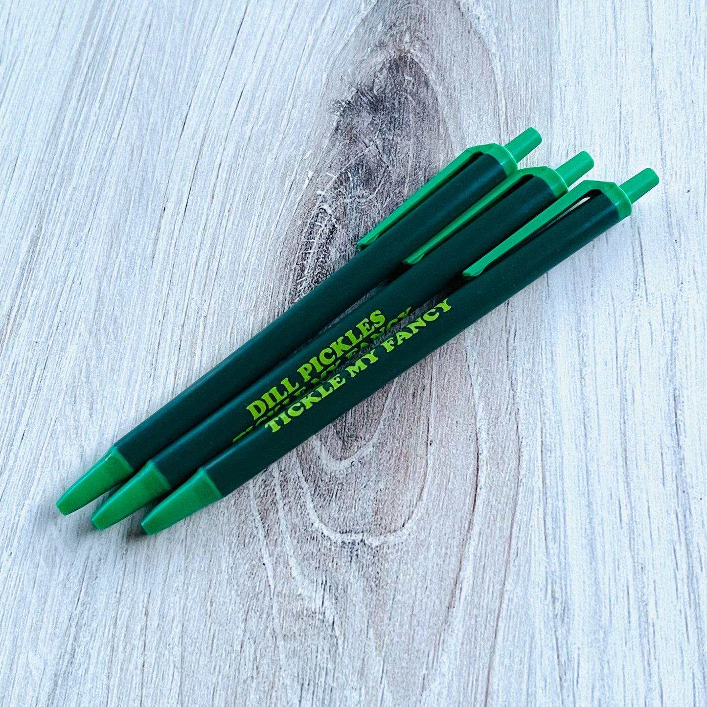 Dill pickles tickle my fancy Bic Clic Stic Pen foodie Jewish