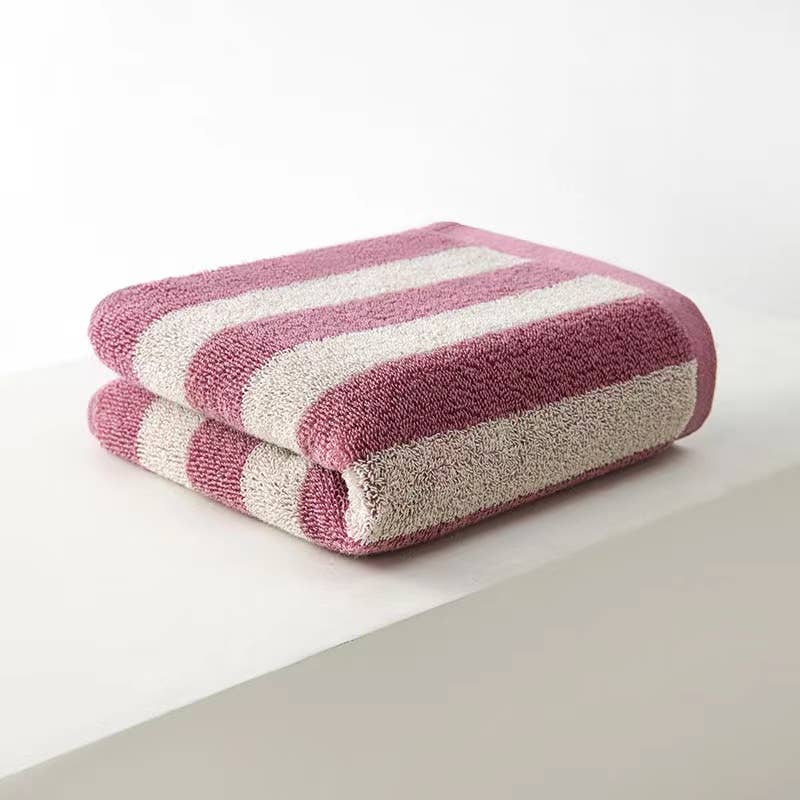 Striped cotton bath towel: Yellow