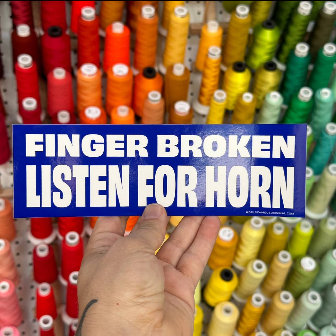 Finger Broken Listen For Horn - Bumper Sticker