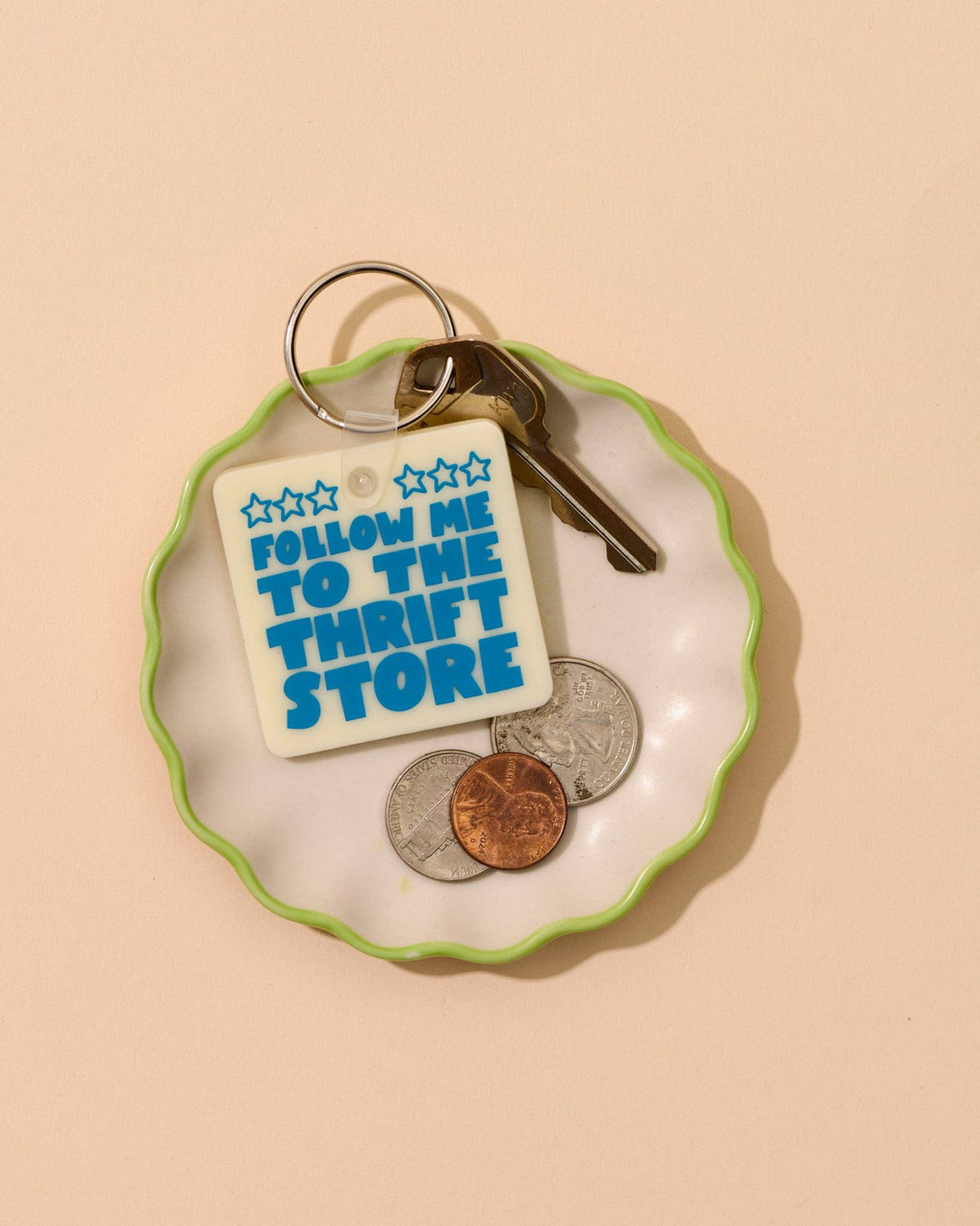 Soft PVC Keychain—Follow Me to the Thrift Store
