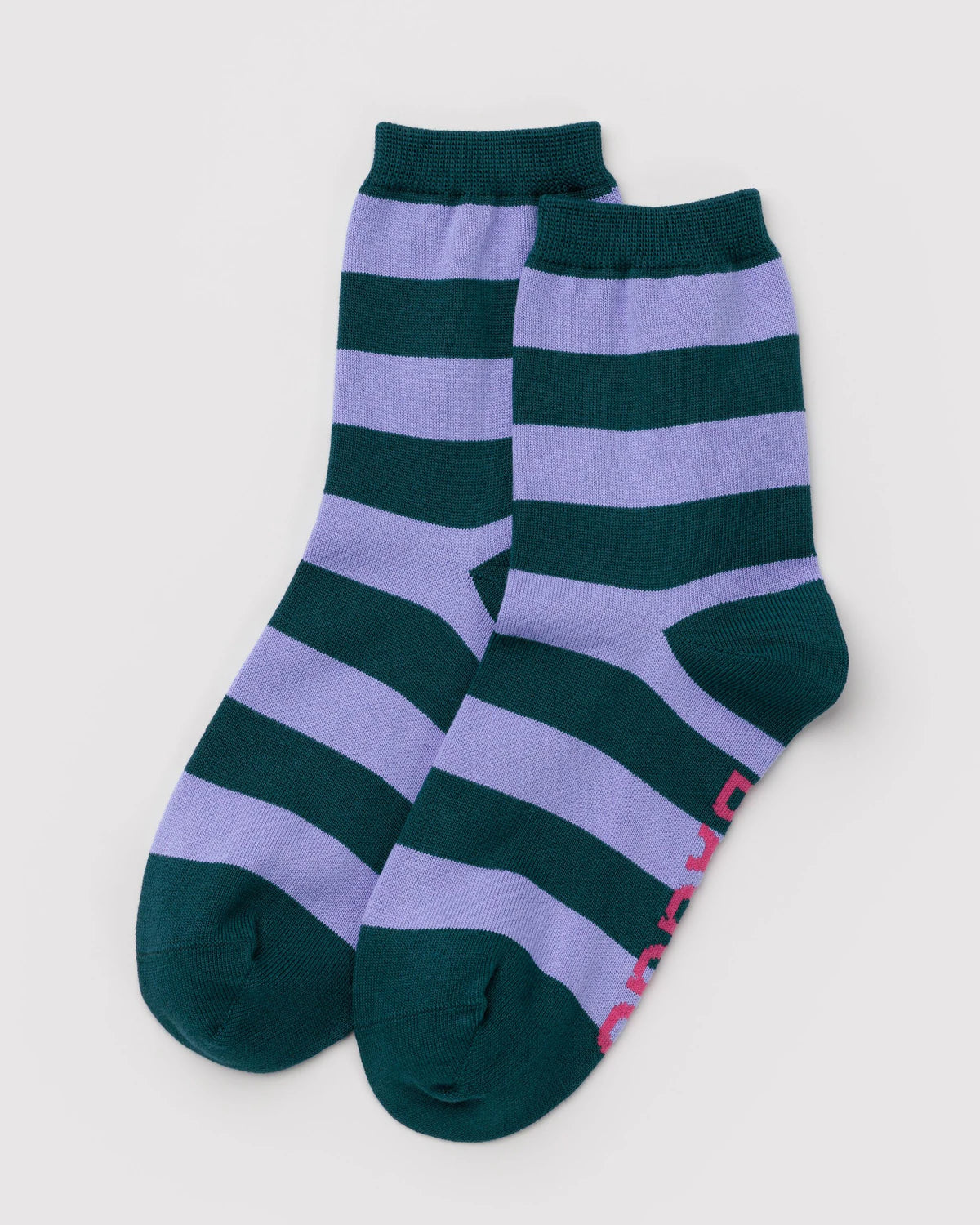 Baggu Crew Socks - Malachite Stripe