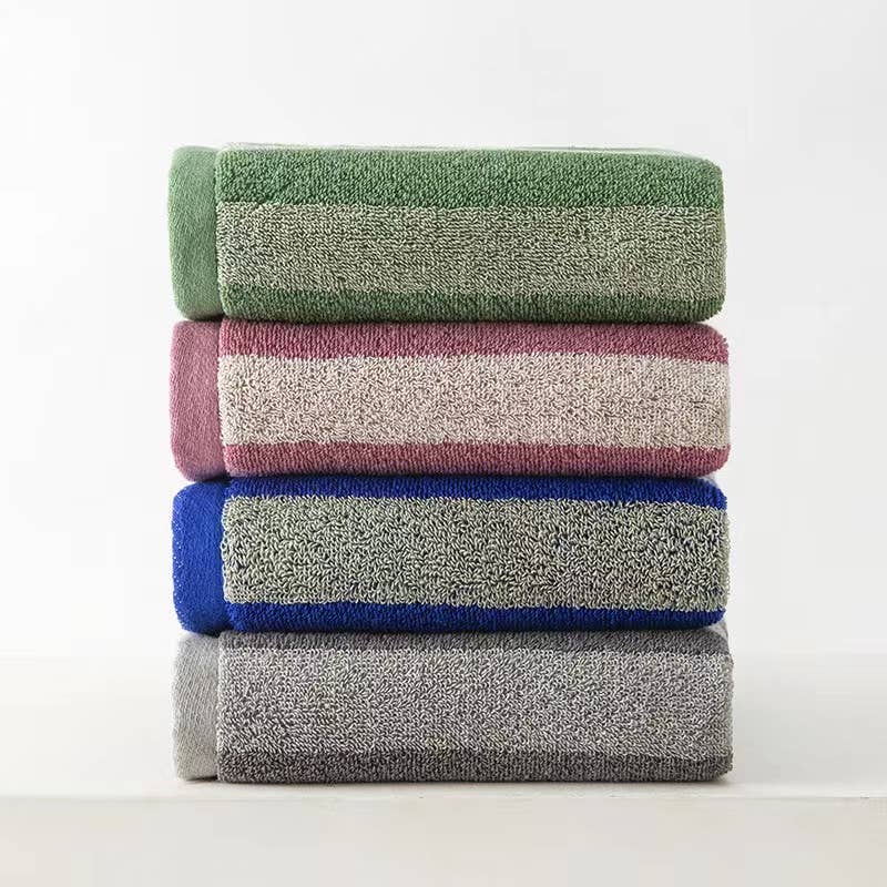 Striped cotton bath towel: Purple