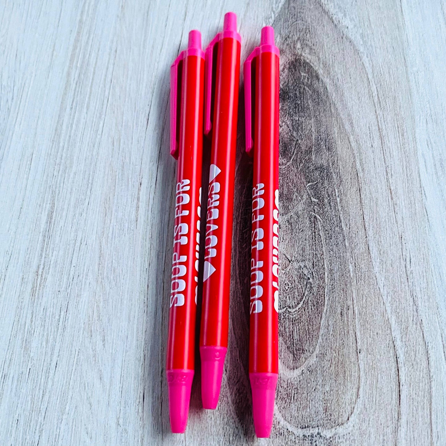 Soup is for lovers Bic Clic Stic Pen foodie gifts valentines