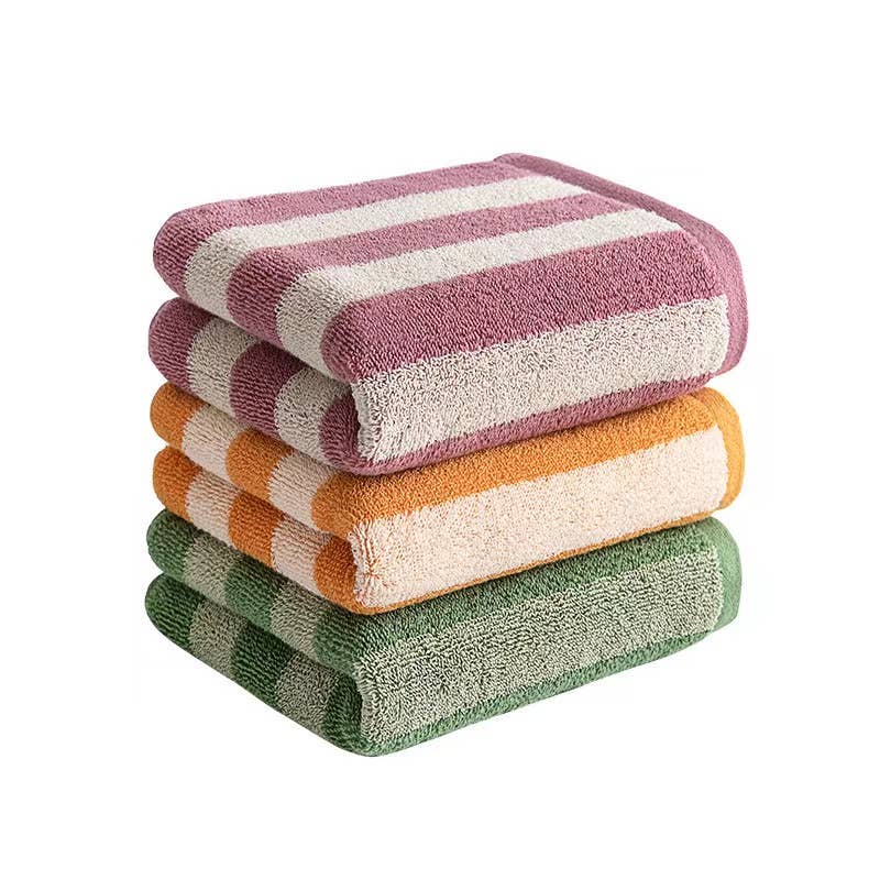 Striped cotton bath towel: Blue