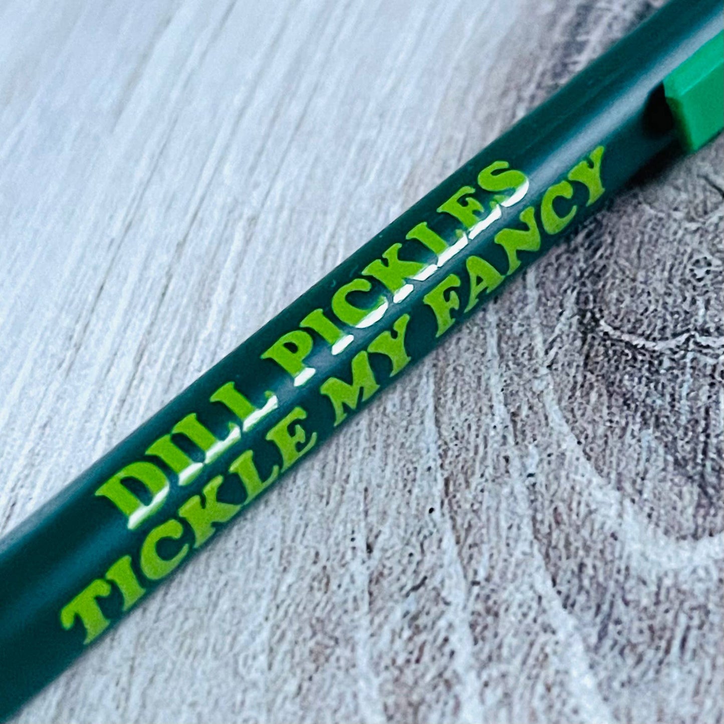 Dill pickles tickle my fancy Bic Clic Stic Pen foodie Jewish