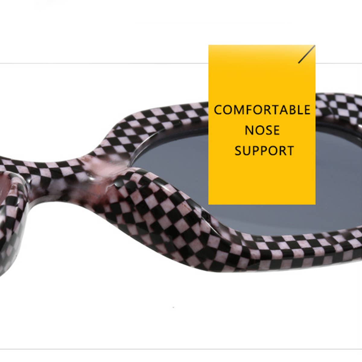 VINTAGE OVAL PLAID SUNGLASSES_CWASG0320: BROWN1 / (OS) 2