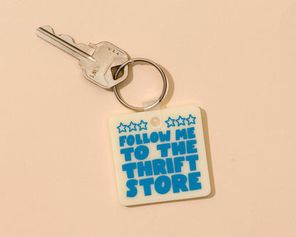 Soft PVC Keychain—Follow Me to the Thrift Store