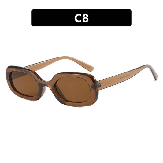 VINTAGE OVAL PLAID SUNGLASSES_CWASG0320: DARKBROWN / (OS) 2