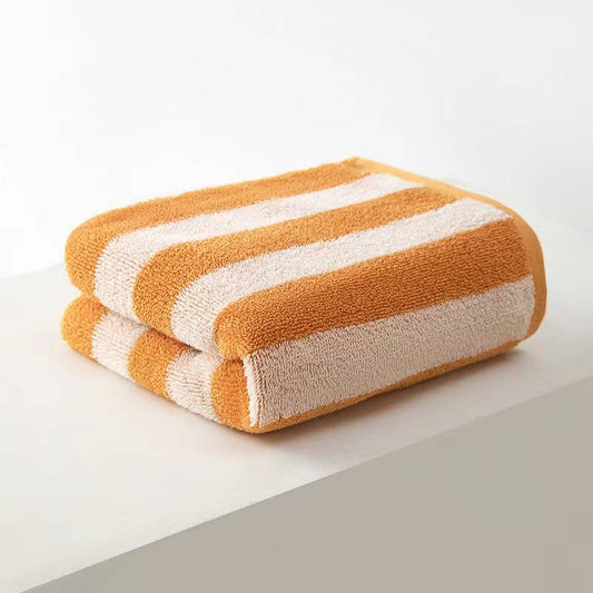 Striped cotton bath towel: Yellow