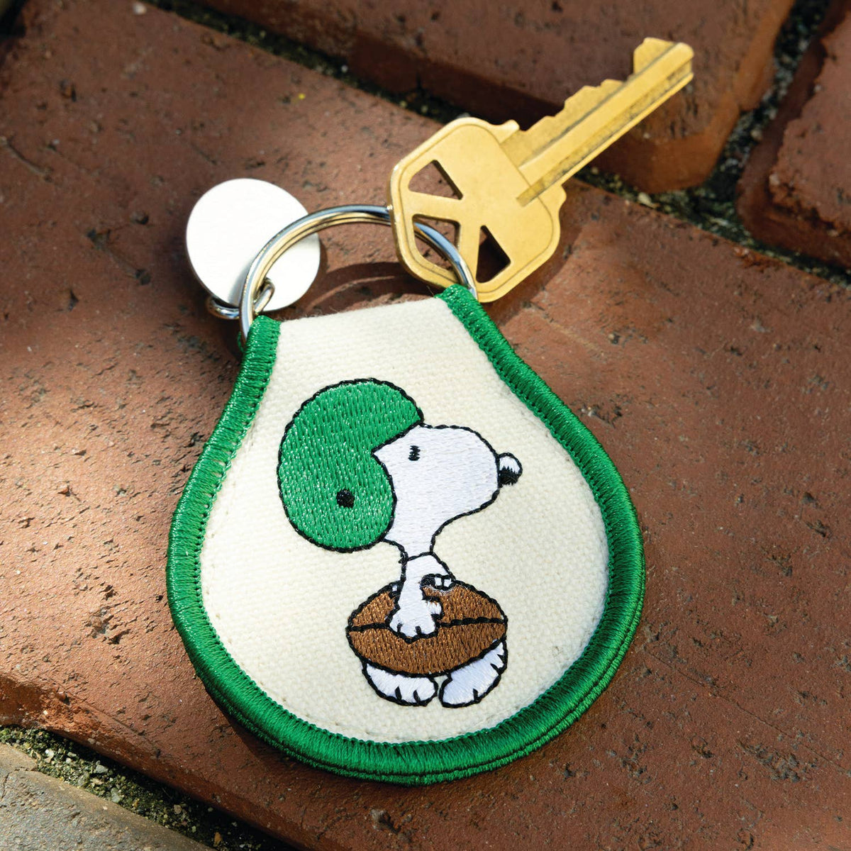 3P4 x Peanuts® - Snoopy Football Patch Keychain (Ivory)