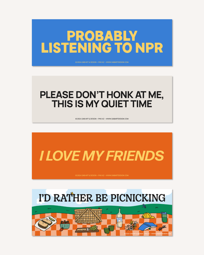 I love my friends bumper sticker / magnet: Sticker