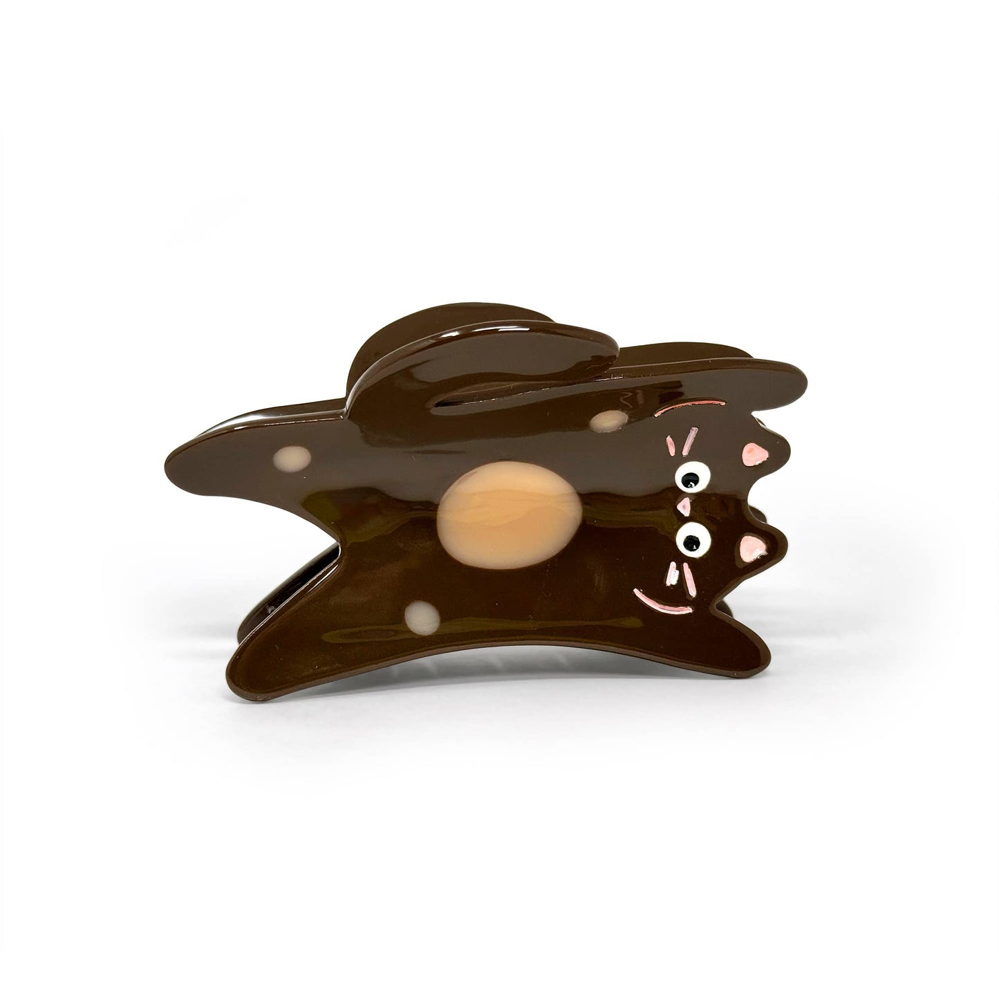 Lucky Cat Hair Claw Clip – Playful & Charming Accessory: Black
