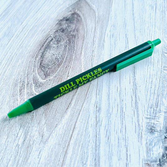 Dill pickles tickle my fancy Bic Clic Stic Pen foodie Jewish