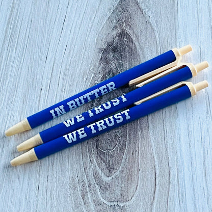 In butter we trust Bic Clic Stic Pen foodie bakery