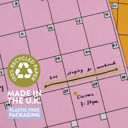 Undated A3 Planner | 12 Pages | Colourburst | Sunday Start