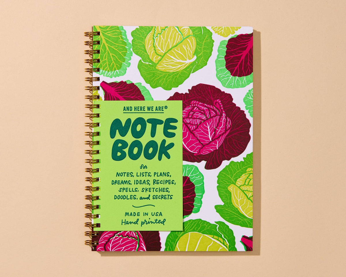 Letterpress A5 Spiral Notebook (Lined)—Cabbage Patch