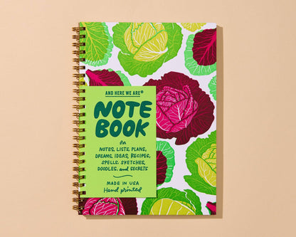 Letterpress A5 Spiral Notebook (Lined)—Cabbage Patch
