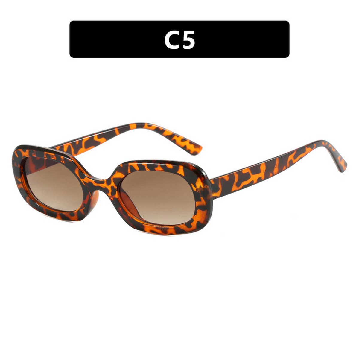 VINTAGE OVAL PLAID SUNGLASSES_CWASG0320: BLACKWHITE / (OS) 2