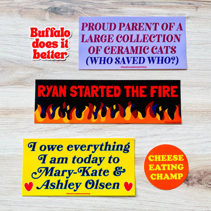 Ryan Started the Fire Bumper Sticker funny Office