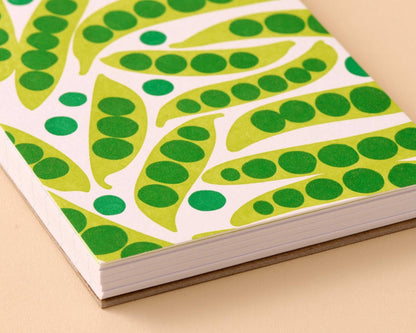 Letterpress Small Spiral Notebook (Lined)—Green Peas