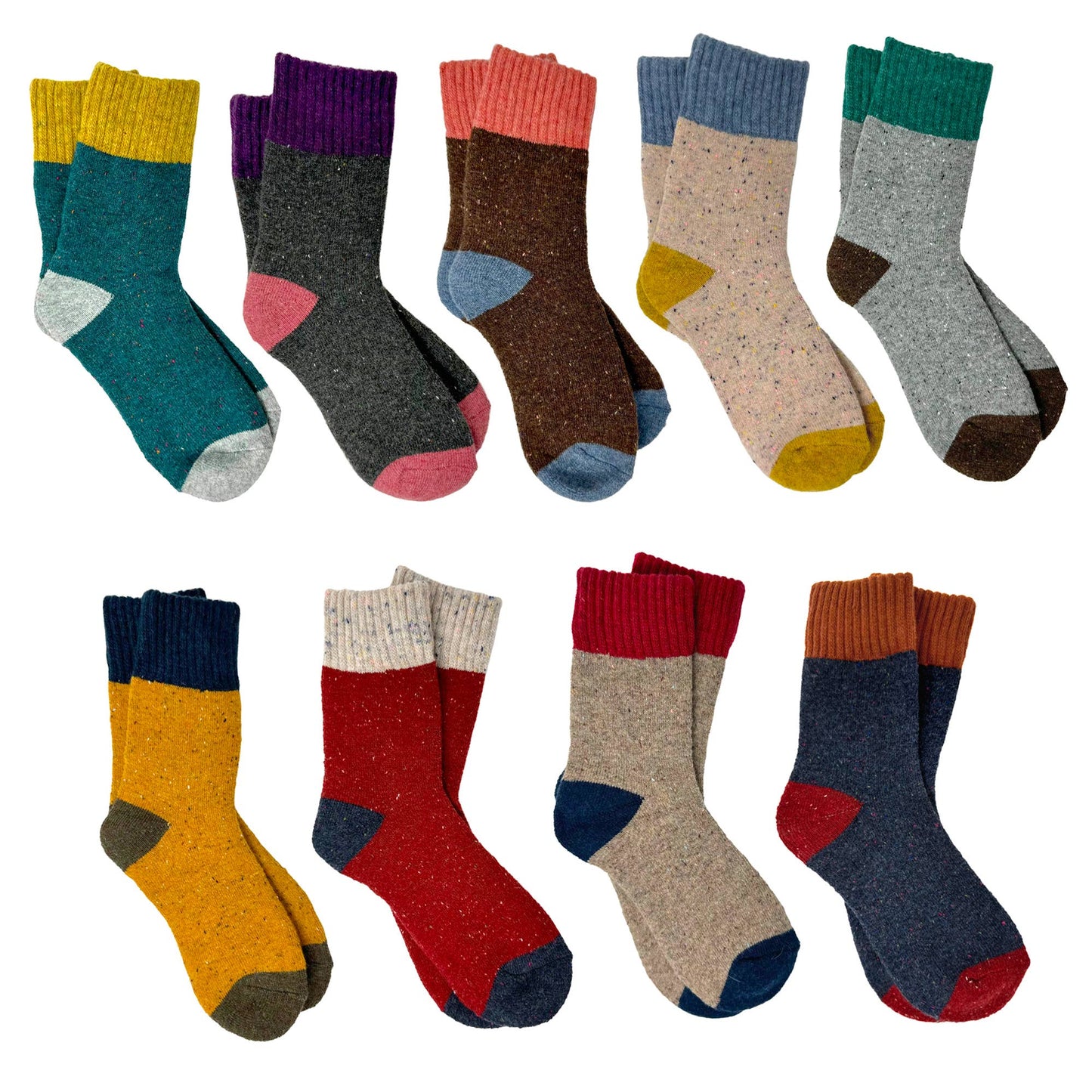 Camila Cozy Knit Colorblock Socks –BESTSELLER : Light Orange/Brown