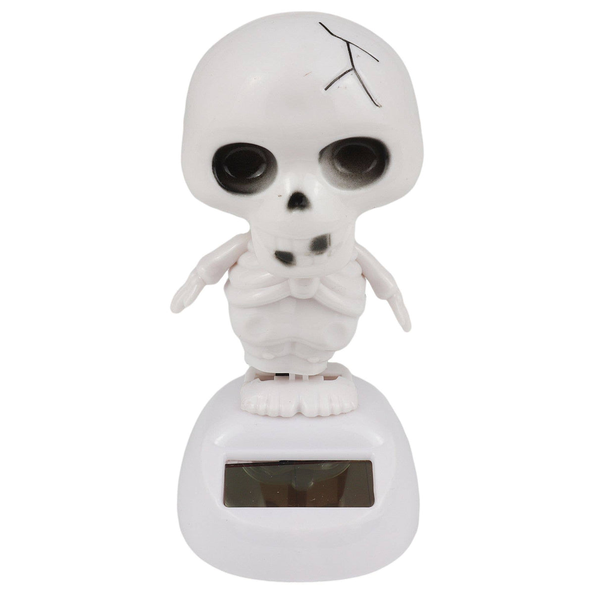 Dashboard bobblehead skeleton 1 white solar-powered figurine