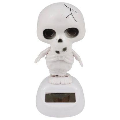 Dashboard bobblehead skeleton 1 white solar-powered figurine