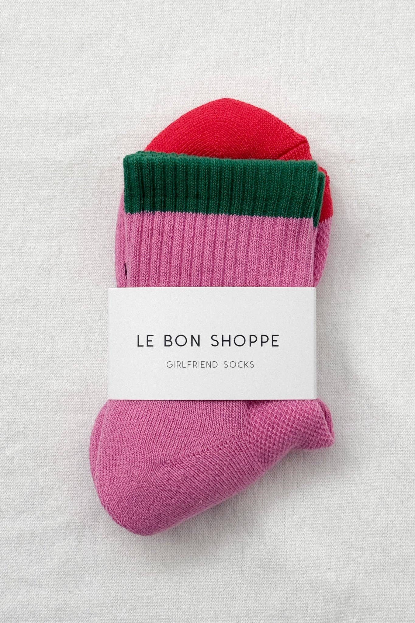 Color Block Girlfriend Socks : Grey Pink