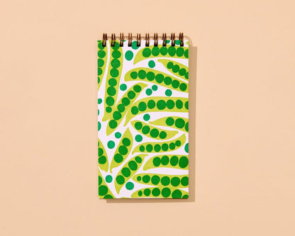 Letterpress Small Spiral Notebook (Lined)—Green Peas