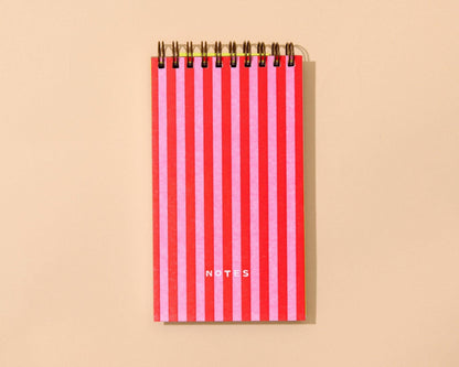Letterpress Small Spiral Notebook (Lined)—Cabana Stripe
