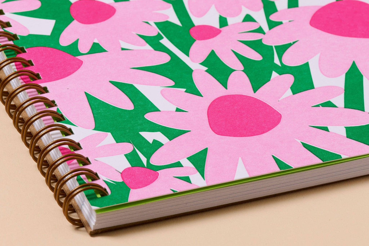Coneflower Wildflower Letterpress Spiral A5 Notebook Fathers Day Gift Mothers Day