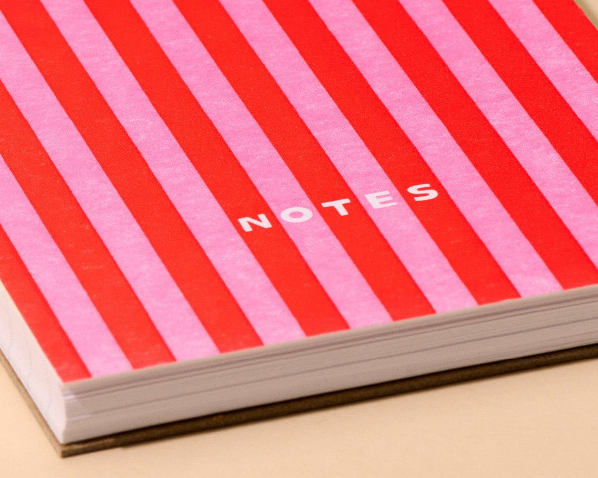 Letterpress Small Spiral Notebook (Lined)—Cabana Stripe