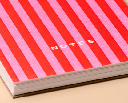 Letterpress Small Spiral Notebook (Lined)—Cabana Stripe