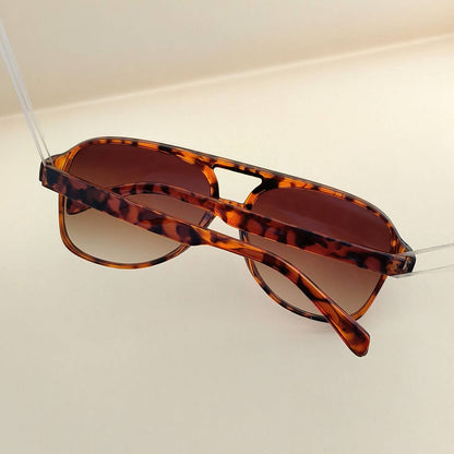 Vintage Double Bridge Aviator Sunglasses_CWASG0113: LEOPARDBLUE / (OS) 1