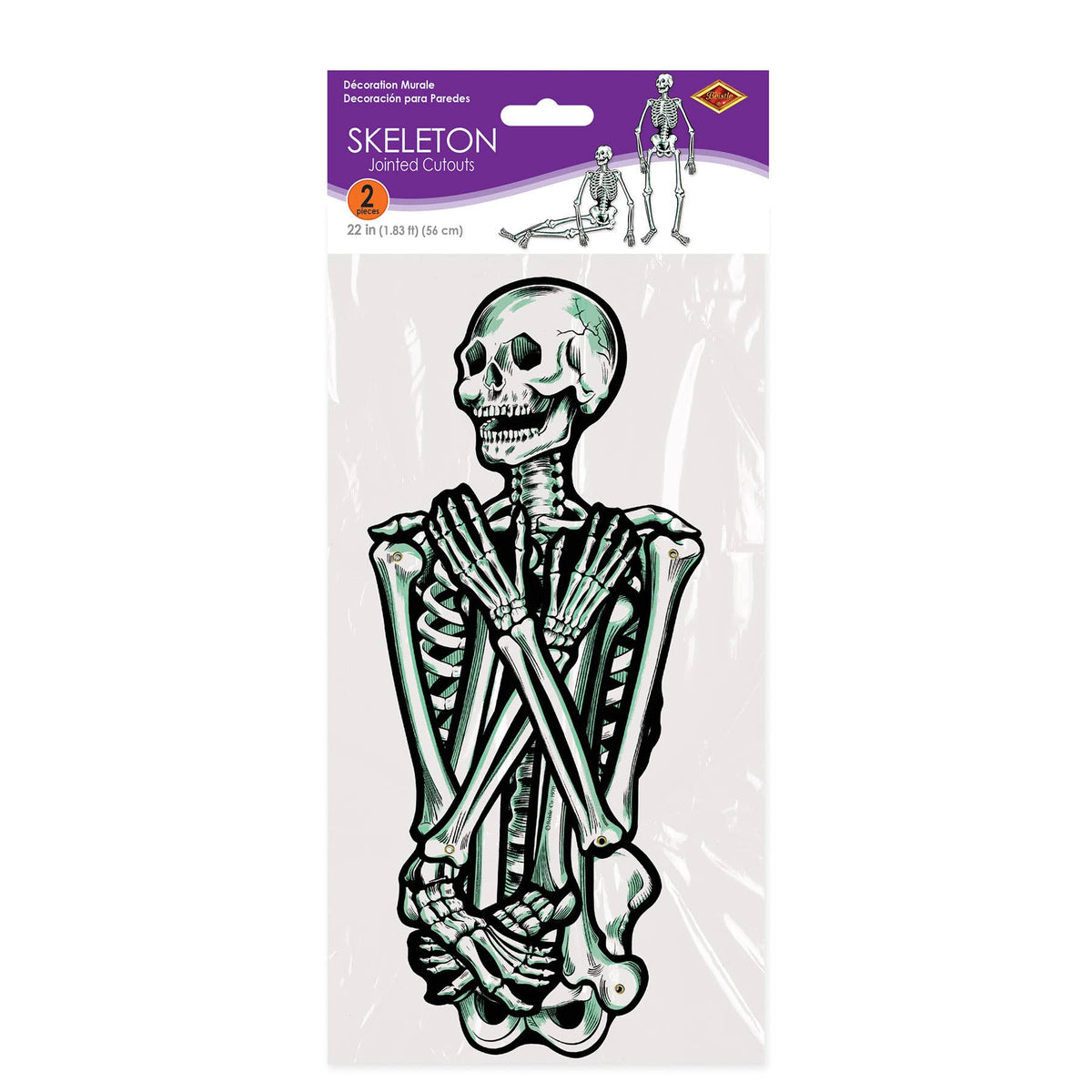 Beistle 22" Jointed Cardstock Skeletons 2/pk
