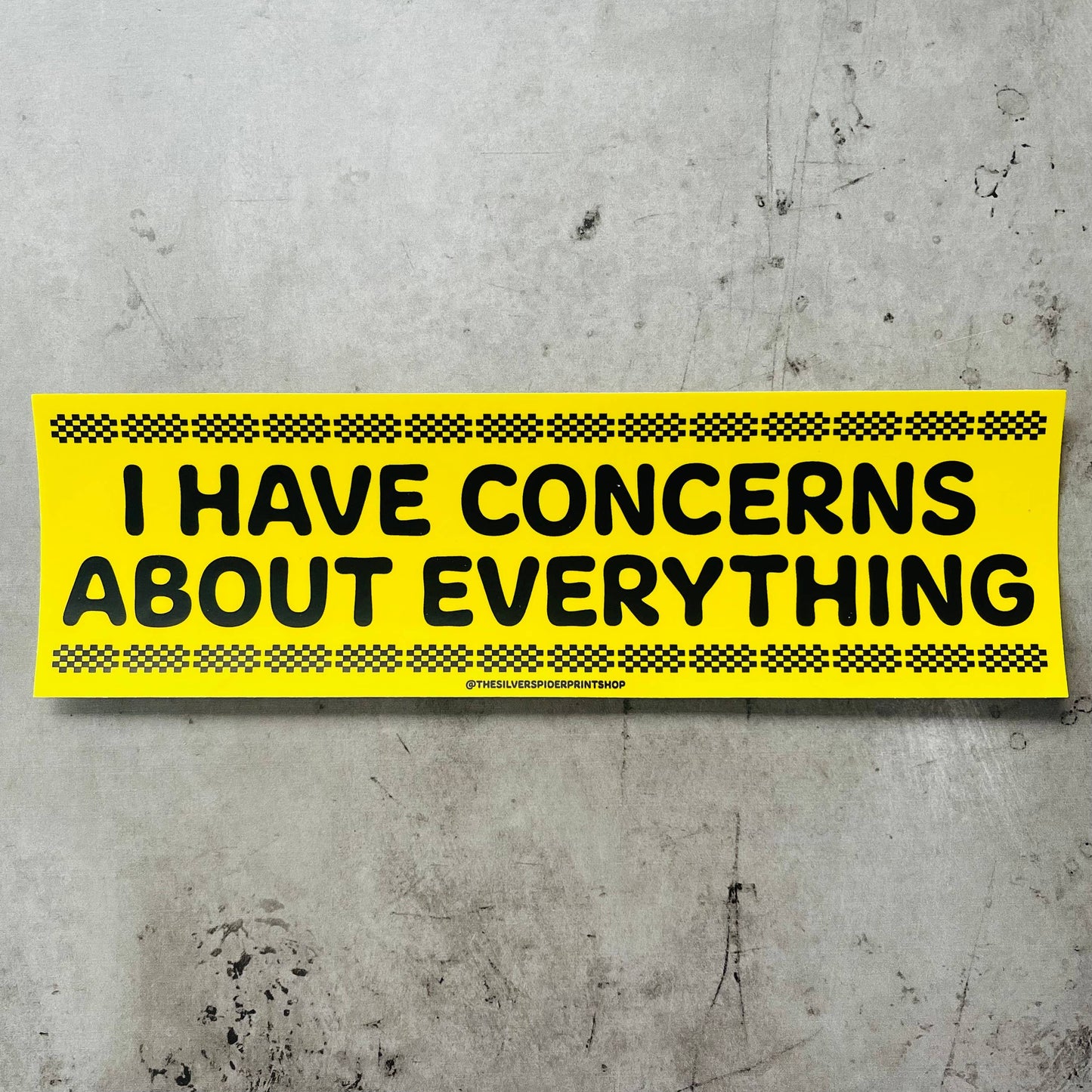 I have concerns about everything Bumper Sticker