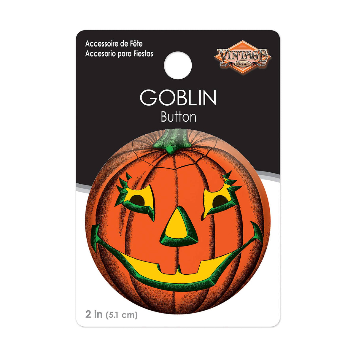 Vintage Halloween Goblin 2" Button