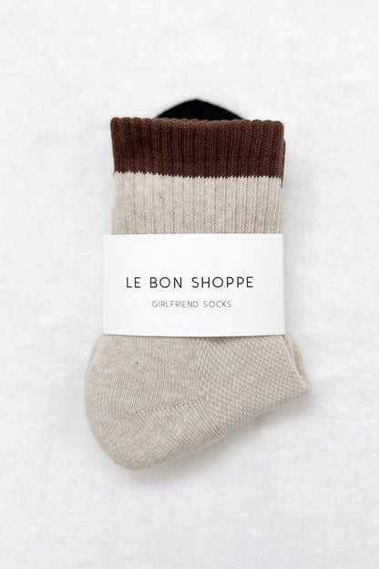 Color Block Girlfriend Socks : Rose Green