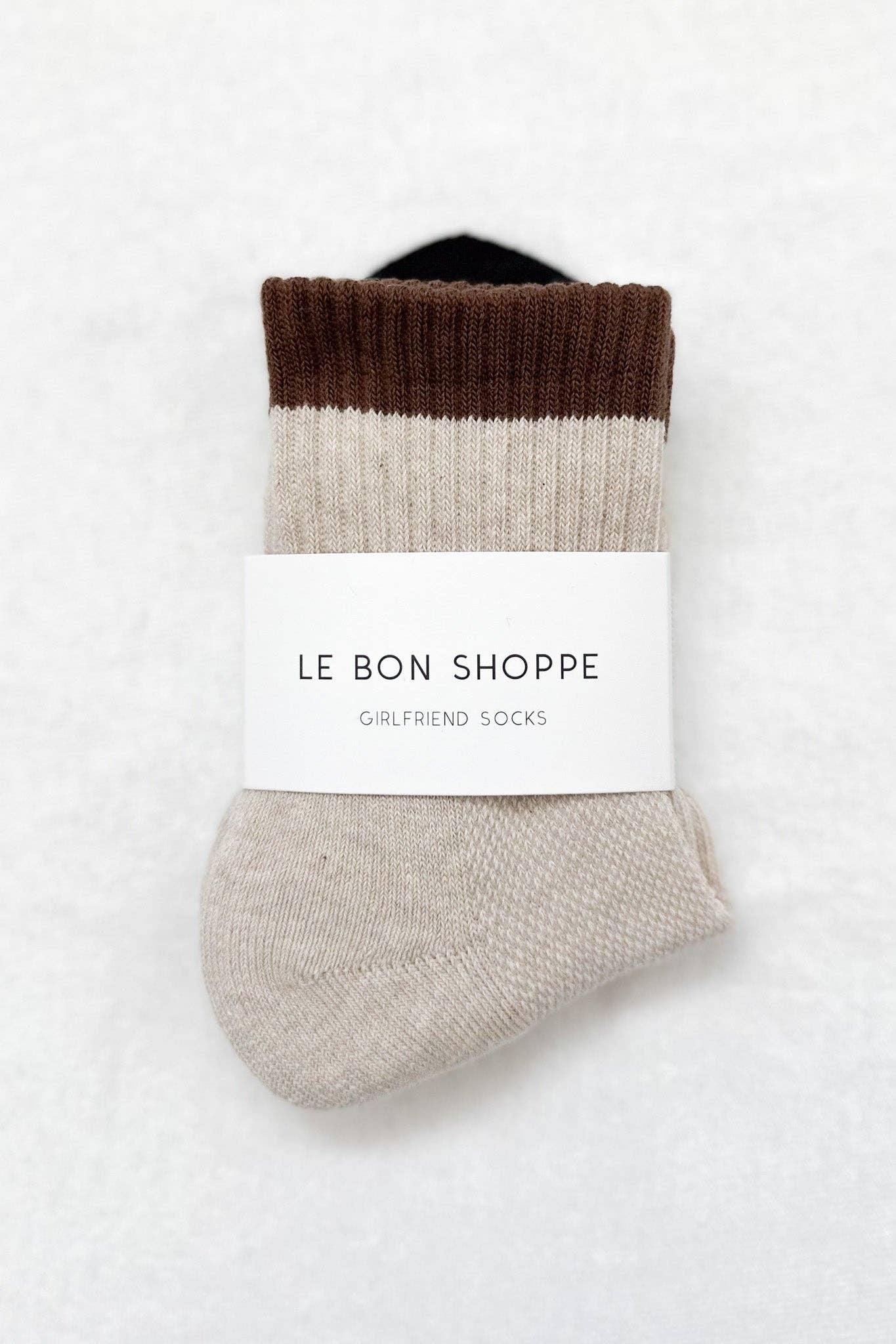 Color Block Girlfriend Socks (wholesale): Black Coffee