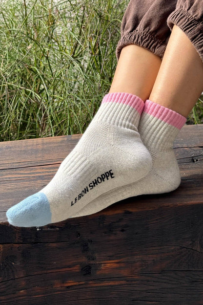Color Block Girlfriend Socks (wholesale): Yellow Blue