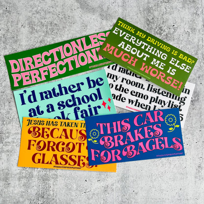 I’d rather be at a school book fair Bumper Sticker funny