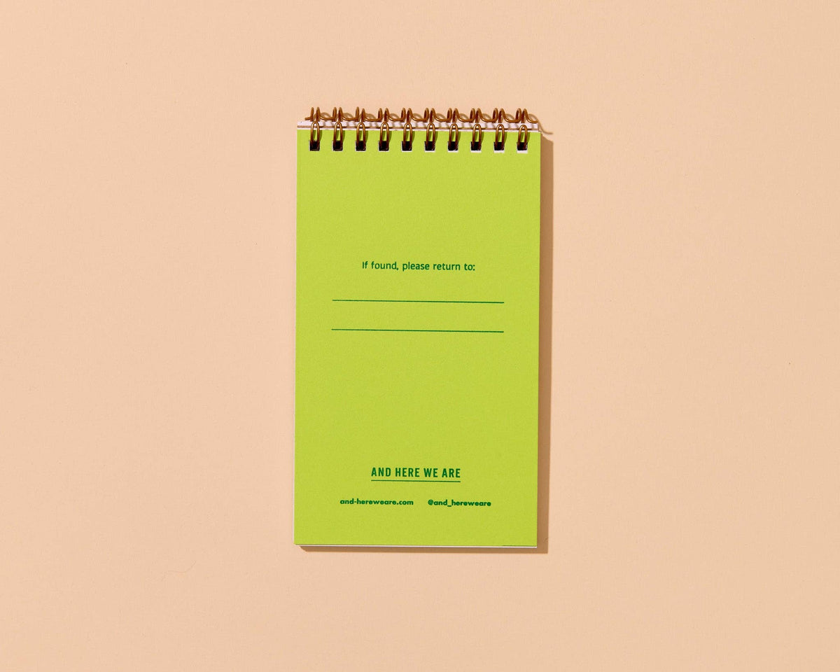 Letterpress Small Spiral Notebook (Lined)—Green Peas