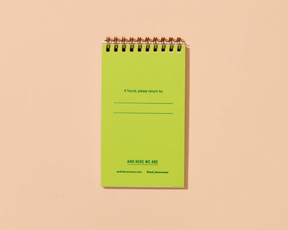 Letterpress Small Spiral Notebook (Lined)—Green Peas